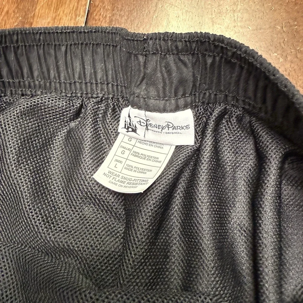Disney Parks Mickey Mouse Black & White‎ Swim Trunks Mens Size L Elastic Shorts